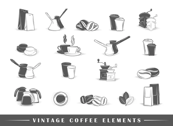 Retro koffie elementen — Stockvector