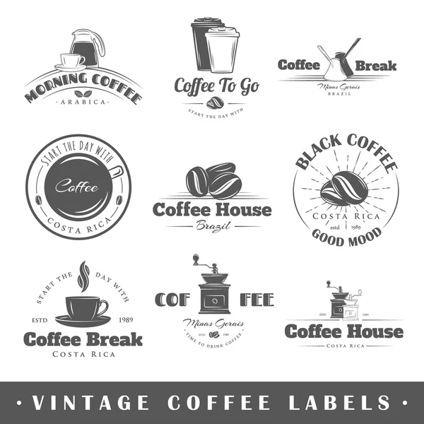 Conjunto de rótulos de café vintage — Vetor de Stock