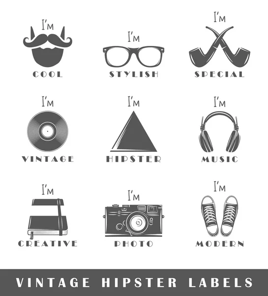 Vintage Hipster Etiketten — Stockvektor