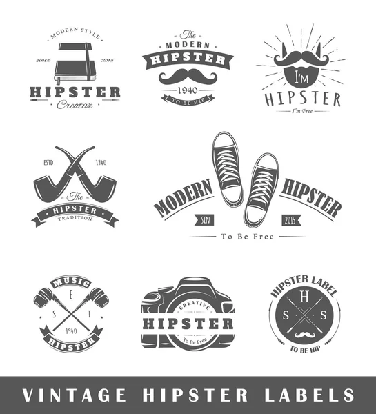 Set of vintage hipster labels — Stock Vector