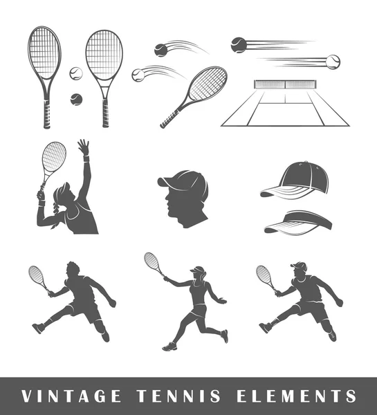 Sylwetki zestaw tenisowy — Wektor stockowy