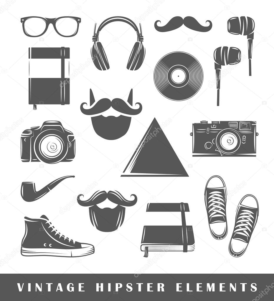  Retro hipster elements