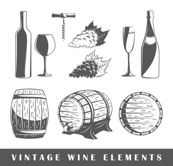 Set of elements of the wine — Stock Vector