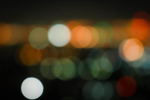 Boken effect,blurred lights of night cityscape