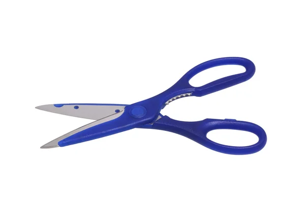 Scissors with blue handle. Isolated — Stock Photo, Image