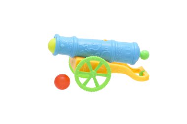 Oyuncak tabanca ile plastik çekirdek. 