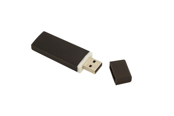 Black flash drive with a lid. — Stock Photo, Image