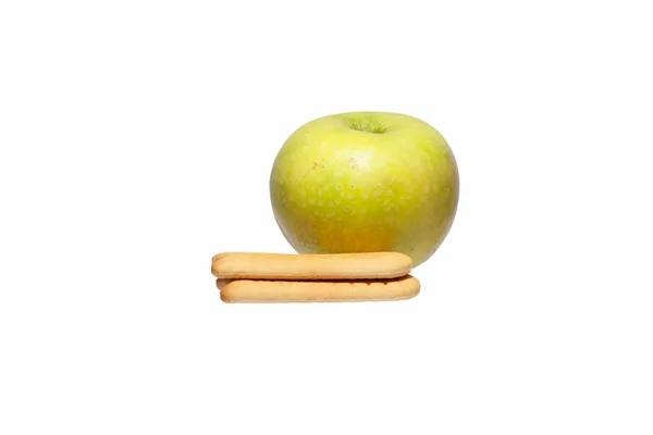 Bolachas e maçã . — Fotografia de Stock