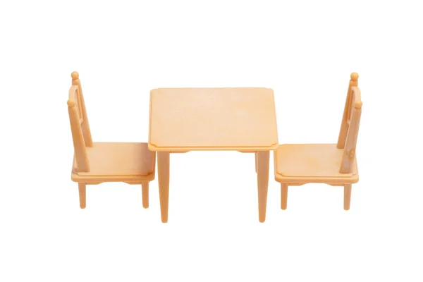 Mobília de brinquedo. Mesa e duas cadeiras . — Fotografia de Stock