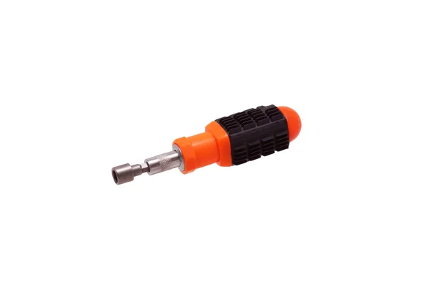 Screwdriver with orange black handle. — Stock Photo, Image