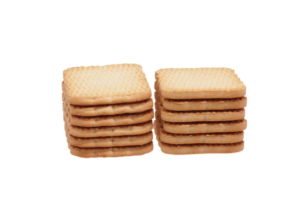 Two stacks of cookies. Front view. — Stock Photo, Image