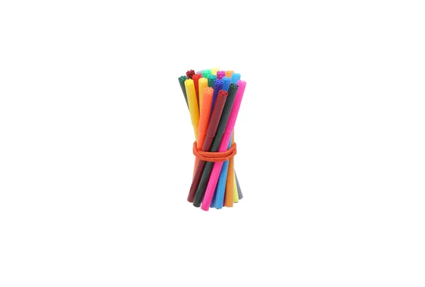 Bonded rubber band markers and pencils. — Stock Photo, Image