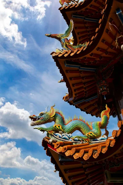 Beautiful Dragon Statues Zizhu Temple Purple Bamboo Temple Known Built — Stock Photo, Image