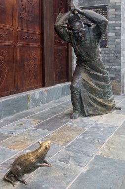 guilin tarihinin hikayesini anlatan guilin şehir Çin bronz heykel.