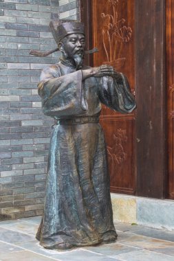 guilin tarihinin hikayesini anlatan guilin şehir Çin bronz heykel.