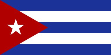The official flag of the Republic of Cuba in both sze and color. The flag was  adopted May 20, 1902