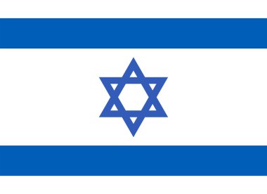 The official flag of the State of Israel in both color and dimensions.