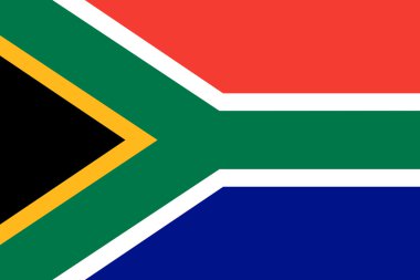 The official flag of the Republic of South Africa in both color and dimensions,