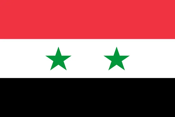 Официальный флаг Сирийской Арабской Республики как по цвету, так и по размерам , — стоковый вектор