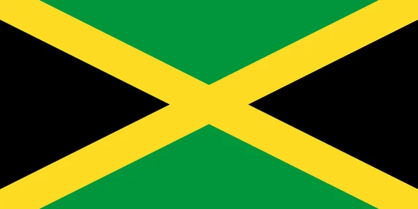 Le drapeau officiel de la Jamaïque dans la couleur et les proportions — Image vectorielle