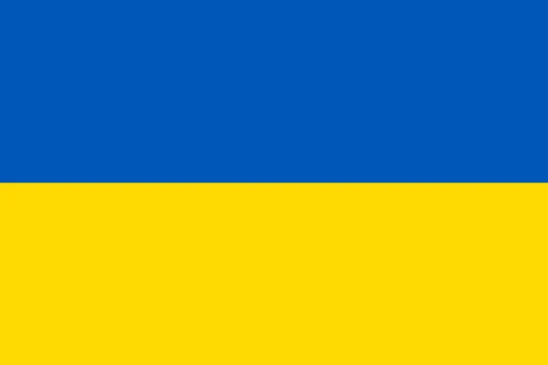 La bandera oficial de Ucrania en color y dimensión — Vector de stock
