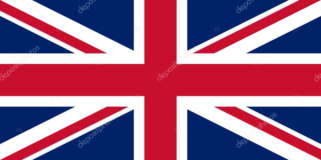 The official flag of the United Kingdom of Great Britain in both color and dimension. Also known as the Union Jack or Union Flag