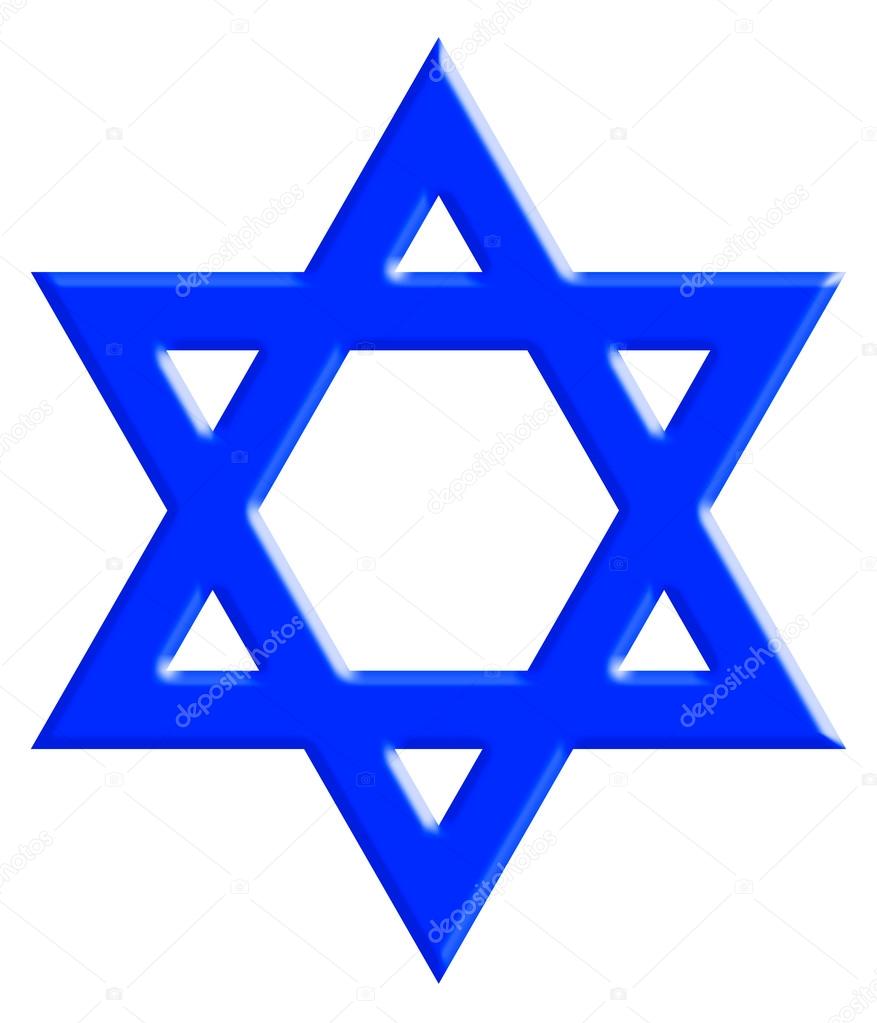 The Star of David, known in Hebrew as the Shield of David or Magen David. It is a generally recognized symbol of modern Jewish identity and Judaism. With Clipping Path
