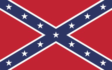 The battle flag of the Army of Tennessee.  Also known as the Confederate Rebel Flag used during the American Civil War. clipart