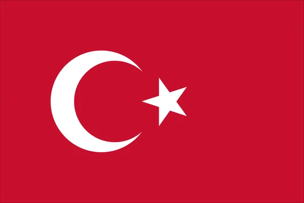 La bandera oficial de la República de Turquía es de color y proporciones — Vector de stock