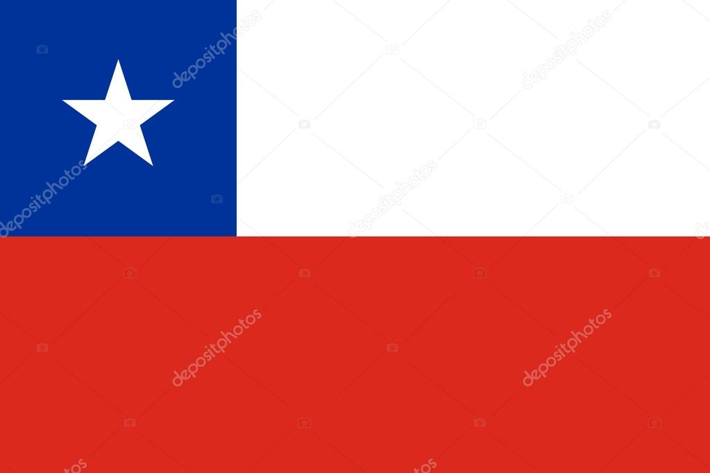 The official flag of Chile in both color and proportions