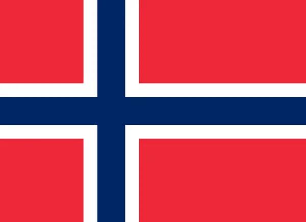 Le drapeau officiel du Royaume de Norvège en couleurs et en proportions — Image vectorielle