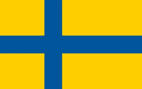 Uma ilustração da bandeira oficial da Suécia em cores e proporções —  Vetores de Stock