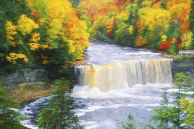 Üst Tahquamenon Falls Michagin Tahquamenon Falls State Park ABD üst Yarımadası izlenimci sanat