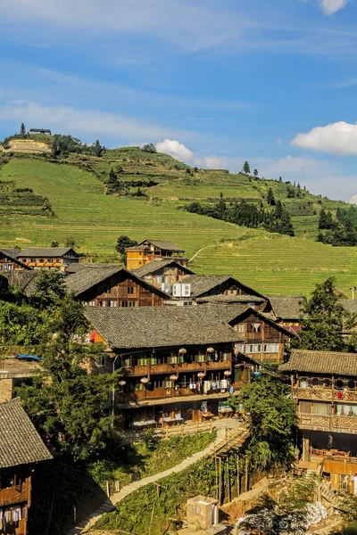 The village of Ping'an, part of the Dragon's Backbone Rice Terraces, or Longji Rice Terraces in Chinese, located in northern Guilin, Guangxi Zhuang Autonomous Region aka Guangxi Province China — Stock Photo, Image