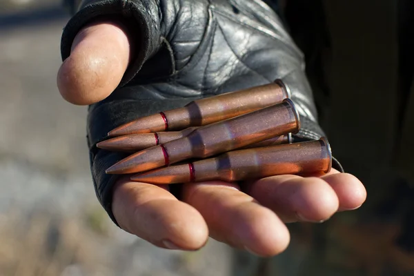 Opsommingstekens en cartridges voor wapen — Stockfoto