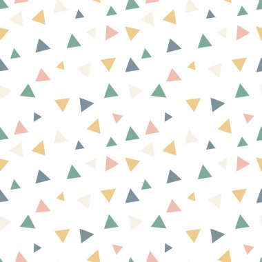 Tekrarlayan üçgenlerle renksiz desen. Elle çizilmiş. Vektör çizimi. İskandinav üçgenleri kusursuz desen. Boho renginde Geometrik doku arkaplanı