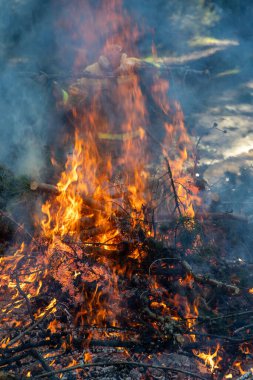 İspanya 'nın orta kesimindeki itfaiyecilerin kontrollü yakma operasyonu