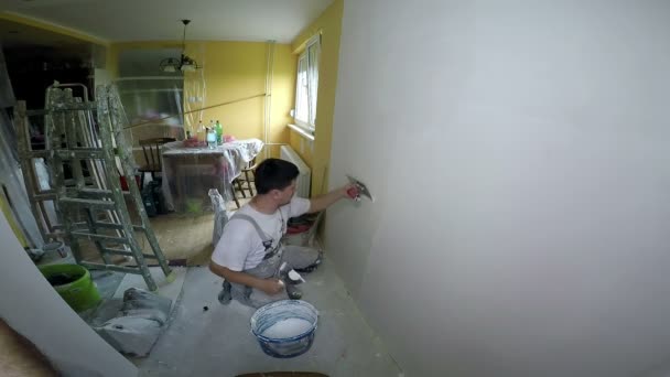 Interiör bild av hus Under renovering — Stockvideo