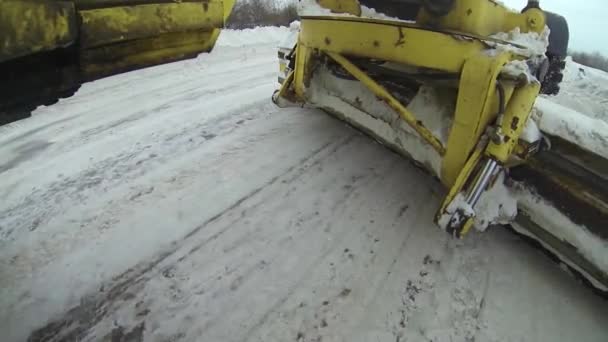 Snow Plow Clearing Road Dopo Tempesta Neve Manutenzione Stradale Invernale — Video Stock