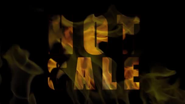 Tekst Animacja Słów Hot Sale Palenie Ogniu Palenie Hot Sale — Wideo stockowe