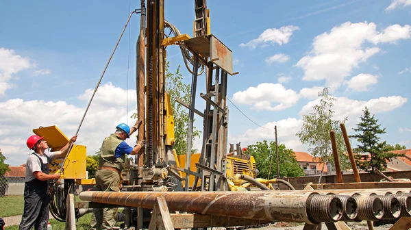 Oil Rig працівників — стокове фото