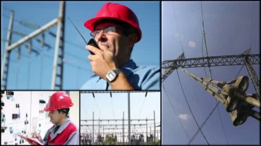 Elektrik dağıtım sistemi işçiler ile