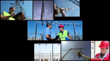 Elektrik dağıtım sistemi işçiler ile