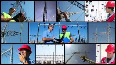 Elektrik dağıtım sistemi işçiler ile
