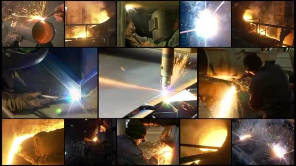 People at work in heavy industry — Stock Video