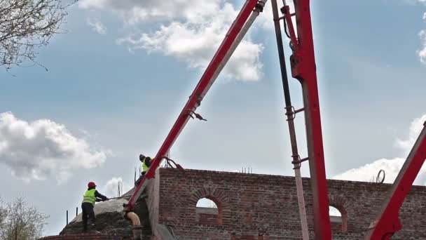 Strony pracowników budowlanych — Wideo stockowe