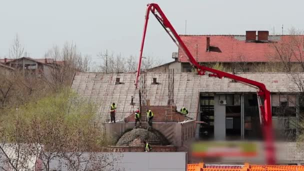 Сайт будівельників — стокове відео