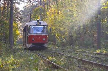 Pushcha Voditsa, Kyiv, Ukrayna tramvayı 12 Ekim 2018