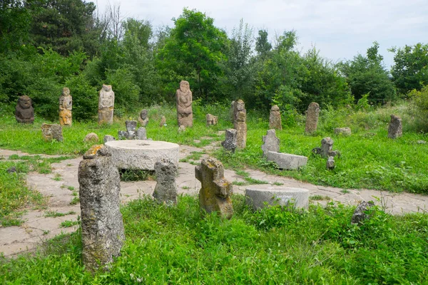 Lapidarium Sculptures Pierre Sur Île Khortytsya Zaporozhye Ukraine — Photo