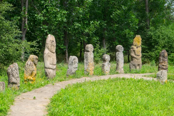 Lapidarium Esculturas Pedra Ilha Khortytsya Zaporizhzhia Ucrânia — Fotografia de Stock